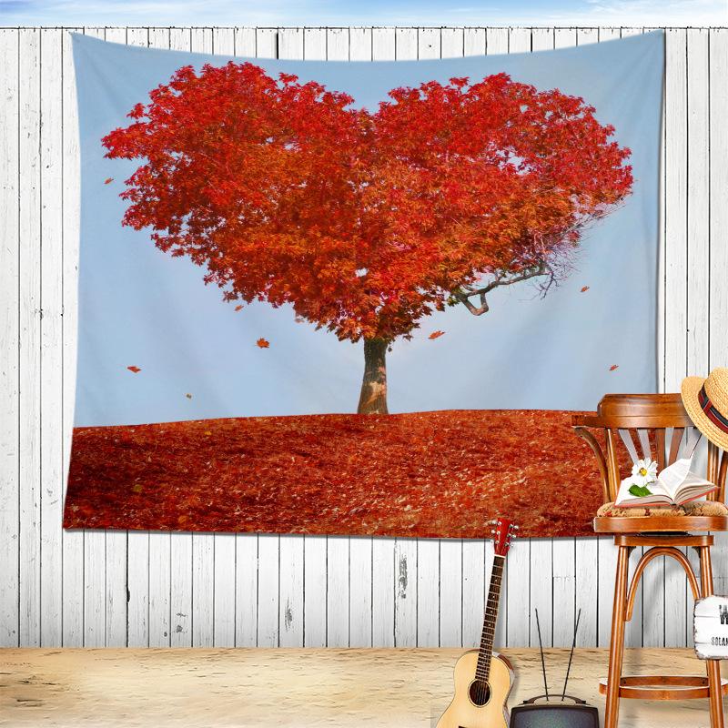 Романтический осенний пейзаж лес лиственный домашний гобелен спальня гостиная — фото 9