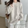 Women's Soft Glutinous Sweater: Loose Round Neck Long Sleeve Knit Pullover