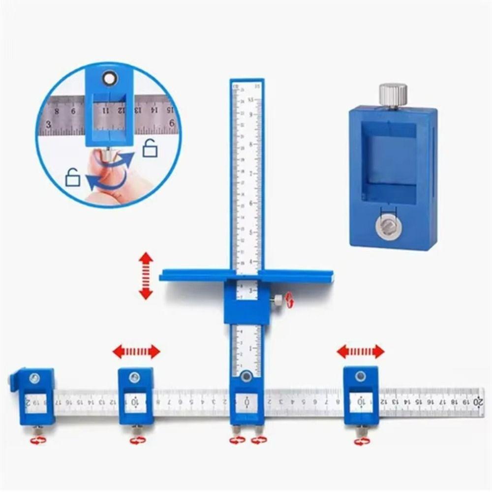 High Strength Punch Locator Hardness Hole Punch Jig Woodworking Center Drill Bit Ruler