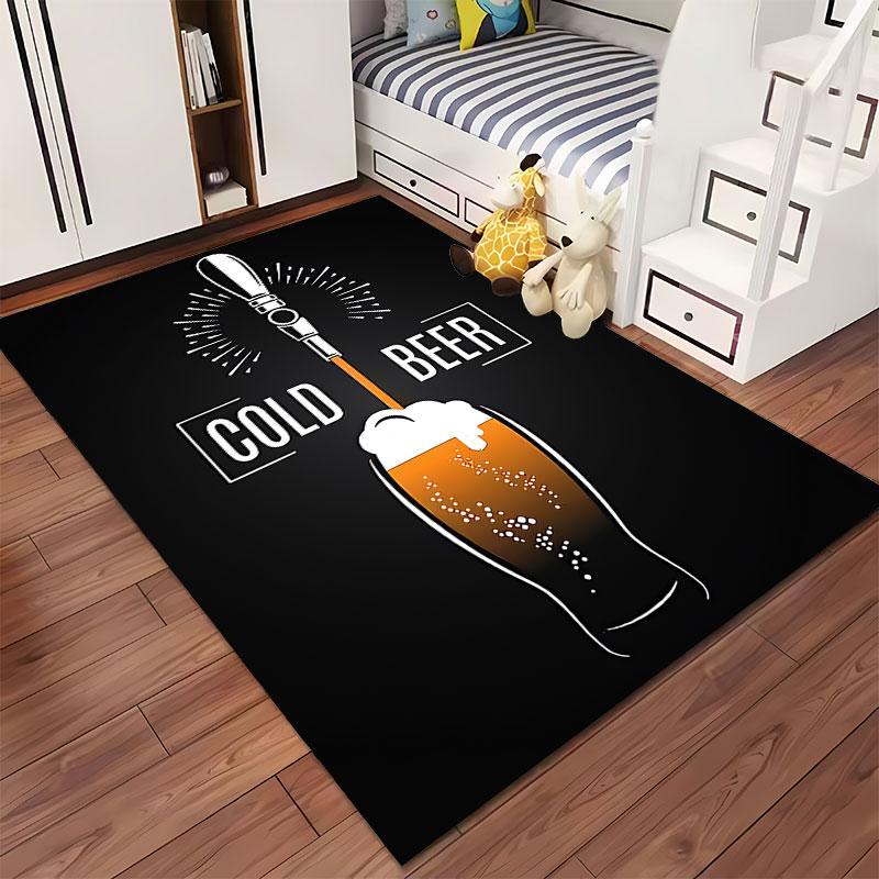 Kaltes Bier Zapfhahn Design Teppich geeignet als rutschfeste Matte für das Wohnzimmer oder Schlafzimmer Sofa