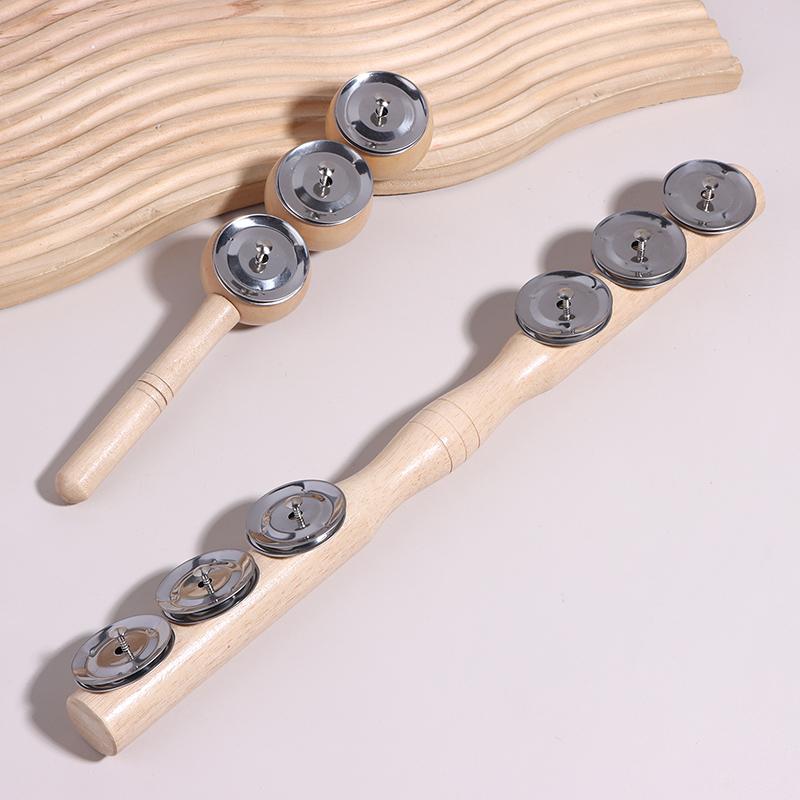 Orff Wooden Hand 3/6 Bell Portable Percussion Instrument For Music Enthusiast Baby Wooden Rattle Kids Educational Toys