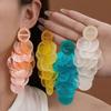 Flower Temperament Fringed Earrings Round Shell Fringed Leisure Vacation Style Earrings Atmospheric Light Luxury High-End Earrings