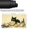 Black Cat Noodle TCG Playmat Mouse Pad Playmat 24"X14" MTG TCG Office Desk Mat for Work Game PC Laptop Rug Carpet MousePad