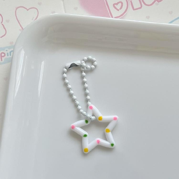 Stylish Adorable Acrylic Star Dot Keychain Fun and Unique Hollow Star Charm