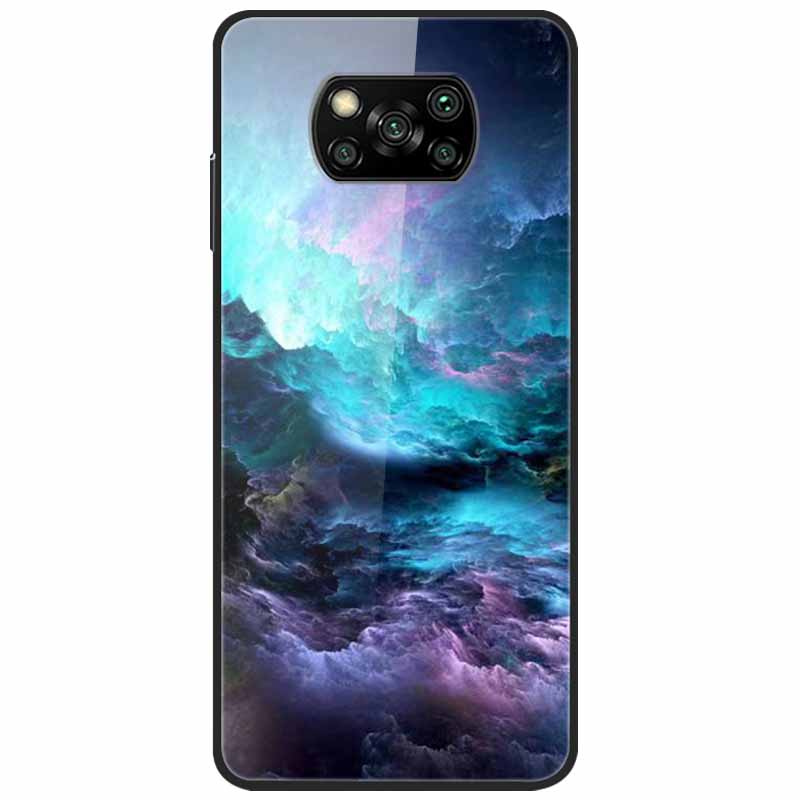 Etui na Poco X3 Pro Modne Urocze Szkło Hartowane Luksusowe Pokrowce Coque dla Xiaomi Poco X3 NFC Etui PocoX3 X 3 Zderzak Ochronny