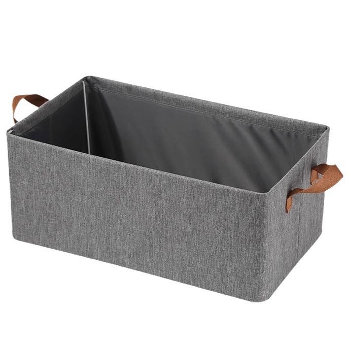 Foldable Cationic Fabric Storage Box - Steel Frame, Handheld, Ideal for Bedroom & Home Organization.