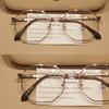-0.5 ~ -6.0 Polygonal Myopia Glasses Anti Blue Light Flat Glasses Metal Eyeglass Frame Decorative Glasses