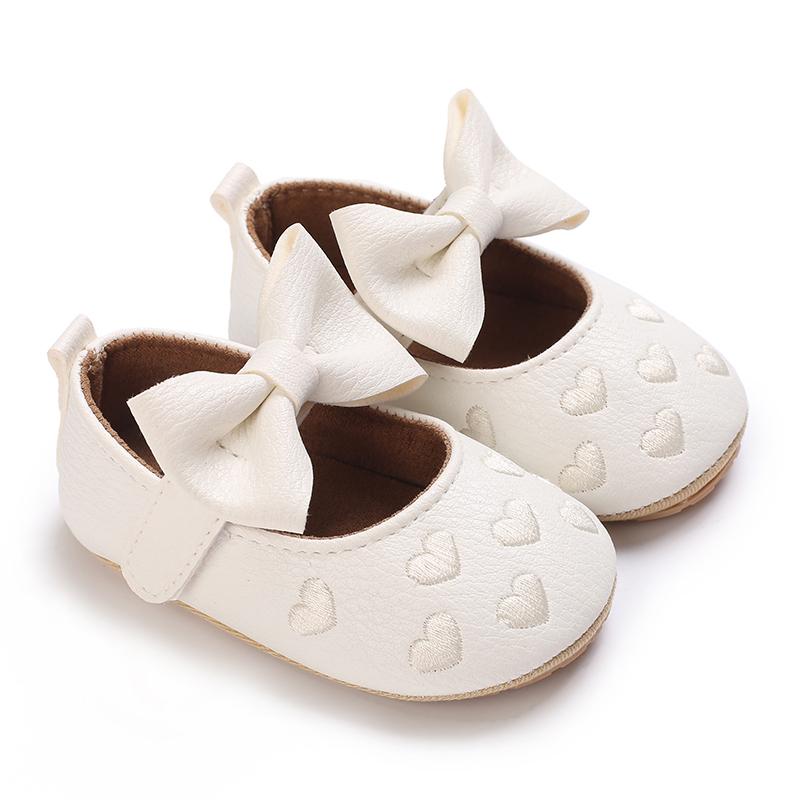 0-1Year Baby Shoes Infant Pre-Walker Shoes Girls Princess Bow Shoes Cute Breathable Flower Soft Sole Casual Sports Footwear