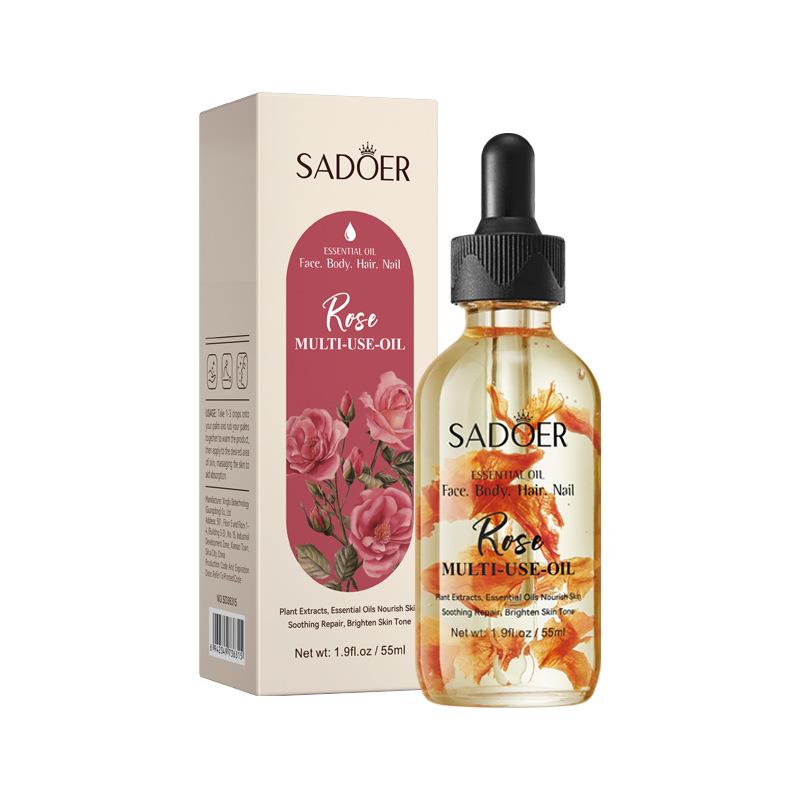 Luxuriöses Rosen Trockenblumen Mehrfach-Effekt Massageöl 55ml zur nährenden Körperpflege mit ätherischen Ölen