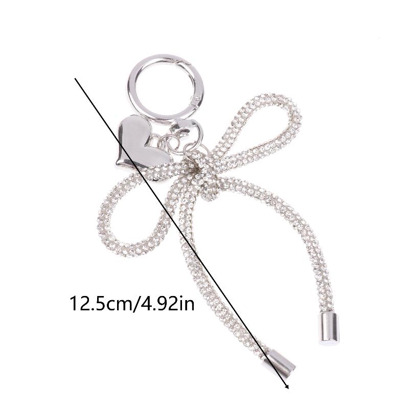 Luxury Sweet Shiny Bow Keychain Bowknot Keyring Bag Pendant Bags Key Hanging Decoration For Girls Gift