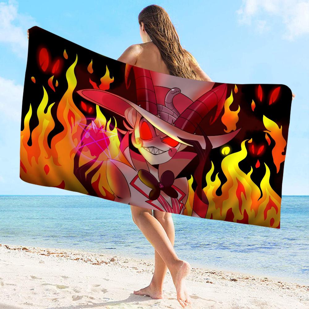 Cartoon H-Hazbin-Hoteles Towel Microfiber Beach Towel Absorbent Quick Dry Soft Yoga Swimming Resort Mountain Climbing Towel