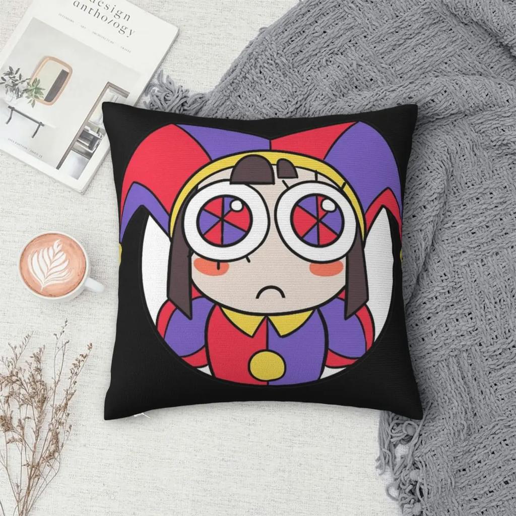 The Amazing Digital Circus Pillow Case Pomni Head Cushion Cover Fashion Decorative Pillowcase for Bed 18"