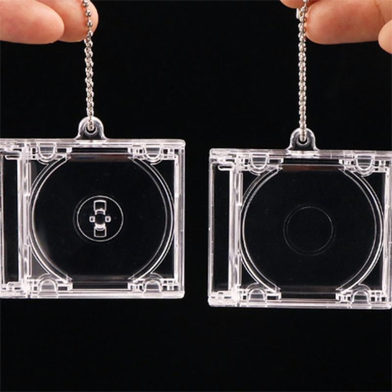 Blank Album Mini Cd Case Keychain Cd Player Keyring Peripheral Commemorative Album Key Holder For Diy Backpack Pendant