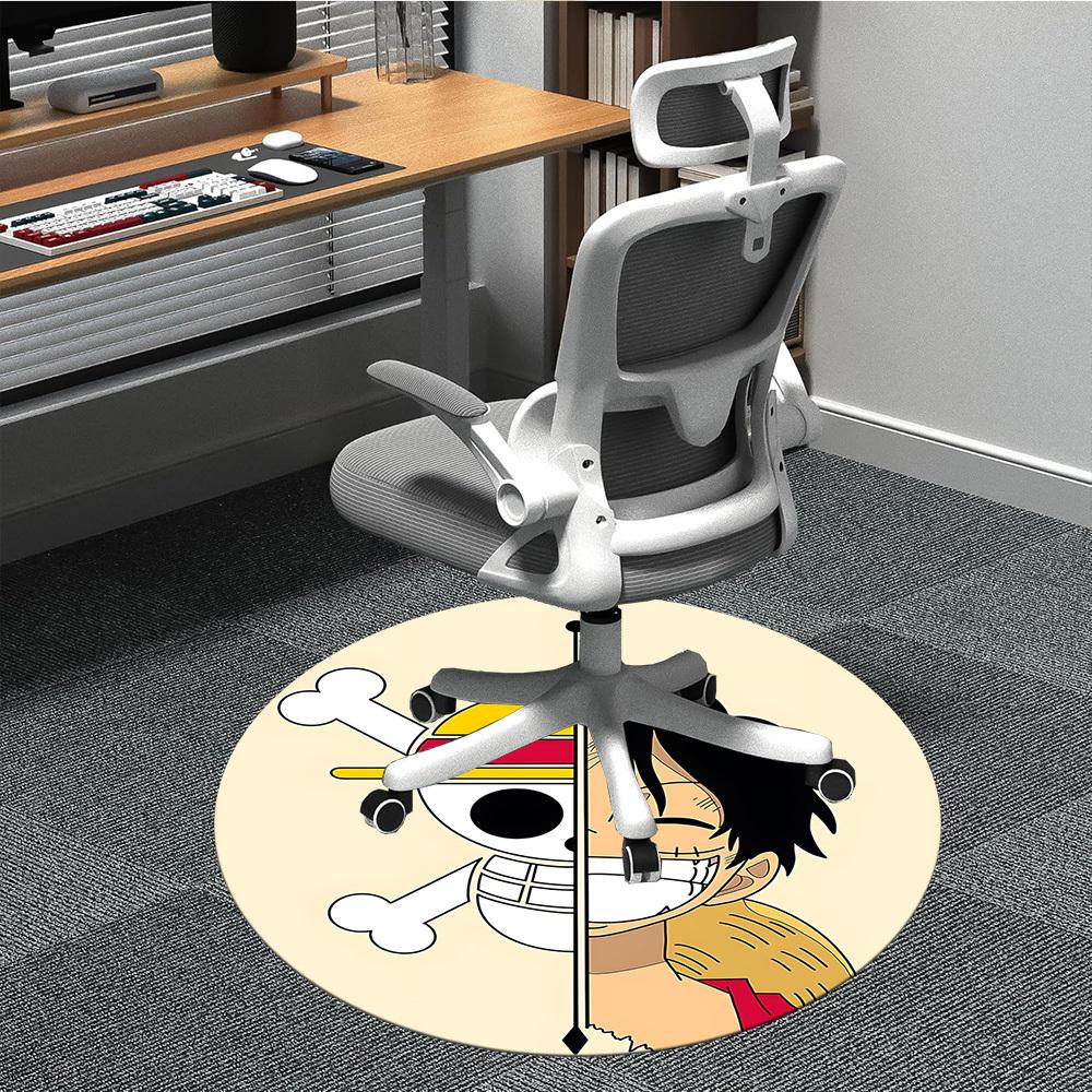 1pc One Piece Monkey D. Luffy Office Round Area Rug, Under Office Chairs Bedroom Living Room Home Decor  A1022154