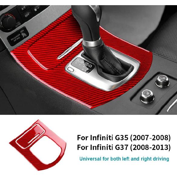 Carbon Fiber Modified For Infiniti G35 G37 2007-2013 Car Gear Shift Panel Cover Trim Frame Decoration Auto Interior Accessories