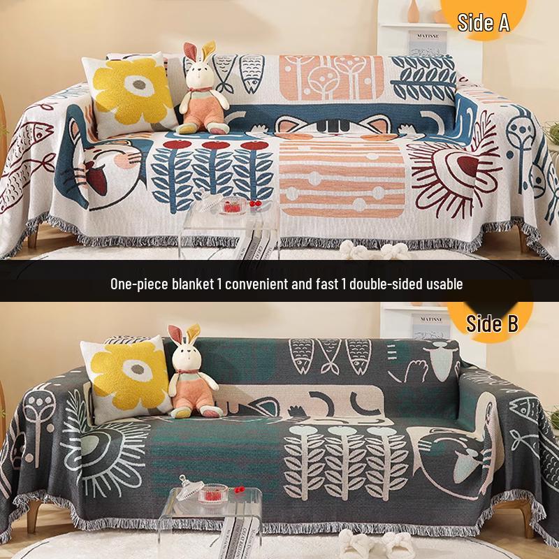 All-Season Universal Knitted Sofa Cover for Single or Three-Person Sofa