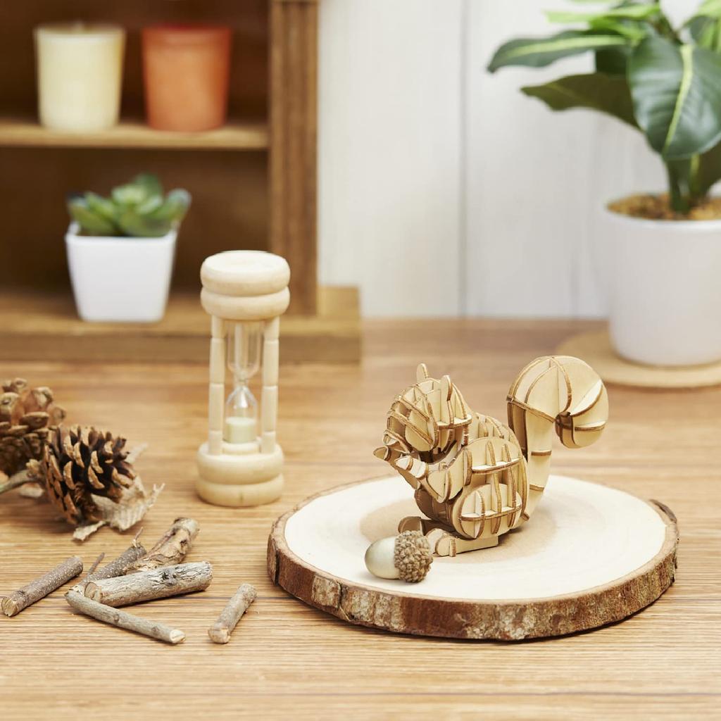 Squirrel A 3D wooden puzzle and DIY craft kit for kids and adults alike educational toy for boys and girls a great 3D art piece and a great gift for