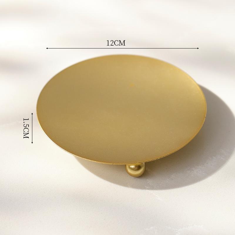 Iron Black Golden Candle Holders Pillar Metal Plate for Wedding Party Festival Candlestick Holder Art Gift Home Decoration