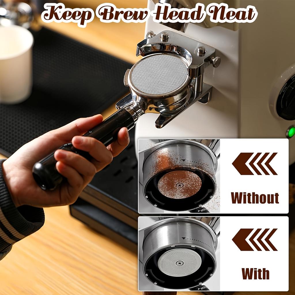 54mm Espresso Dosing Funnel Puck Screen Set for Breville Barista Portafilters, Compatible Breville 8series Barista and Bambino