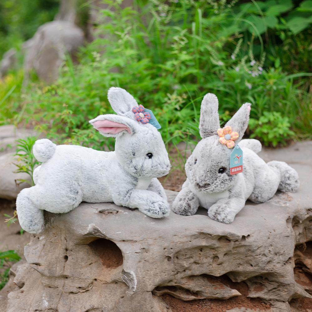 Simulation rabbit doll plush toy lying rabbit doll soothing throw pillow sleeping rag doll birthday gift girl
