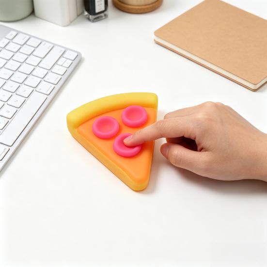 Pizzastück Quetschspielzeug Stressabbau Mini-Pizza Sensorikspielzeug Homeoffice-Arbeiter Weiches Dehnbares Simulationsessen Fidget Spielzeug