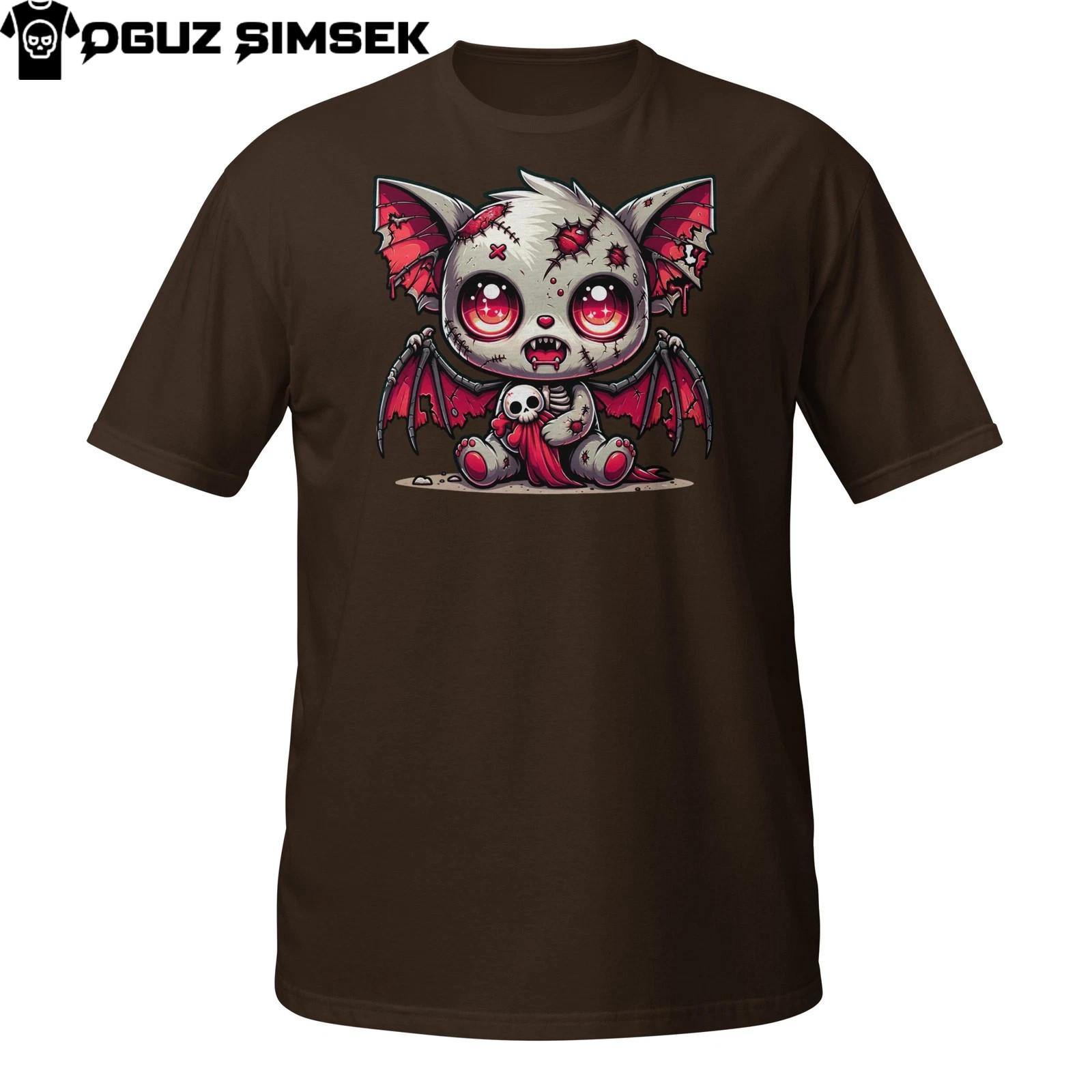 Cute Zombie Bat T-Shirt Mens Womens Tees Top – Funny Halloween Vampire BaT Shirt Mens Womens Tees Top for and Adults L