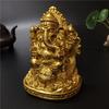 12cm Gold Lord Ganesha Statue Buddha Elephant God Sculptures Resin Home Decoration Meditation Big Buddha Statues
