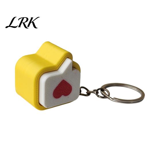 Clicker Keychain 3D Printed Heart Keychain, Pocket Size Fidget Finger Clicker, Love Pattern Anxiety Stress Relief Push Button Toy for Kids Adults жёлтый