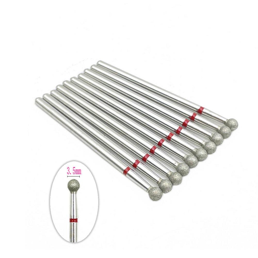 10pcs 2.35mm Shank Diamond Grinding Bur Drill Rotary Drill Dental Grinding Dental Polishing Burs Nail Drill Bits