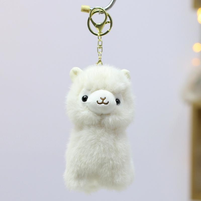Portachiavi e Ciondolo Pecorella in Peluche Alpaca-Cashmere - Mascotte Coppa del Mondo USA/Canada/Messico