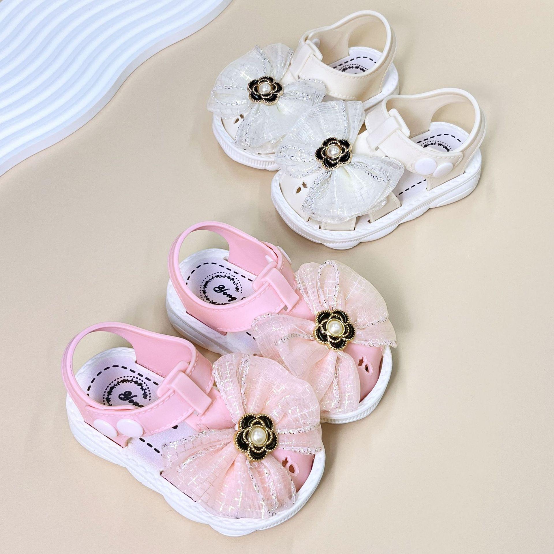 

Girls Summer New Lace Toe-Covered Toddler Shoes for Children, Princess Baby Non-Slip Soft Sole Sandals 16-20Code（No free shipp