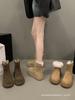 Medium Tube Snow Boots Women's 2026 Winter New Thick-soled Velvet Thickened Fashionable Versatile Short Boots Solid Color Warm Cotton Boots