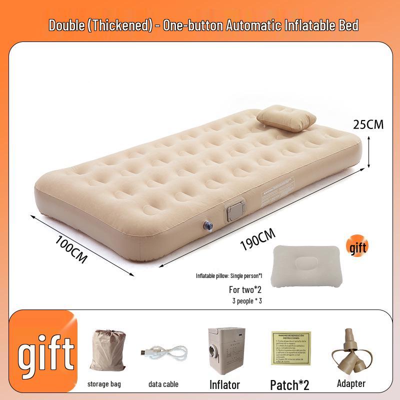Portable Double Camping Mattress with Built-in Pump