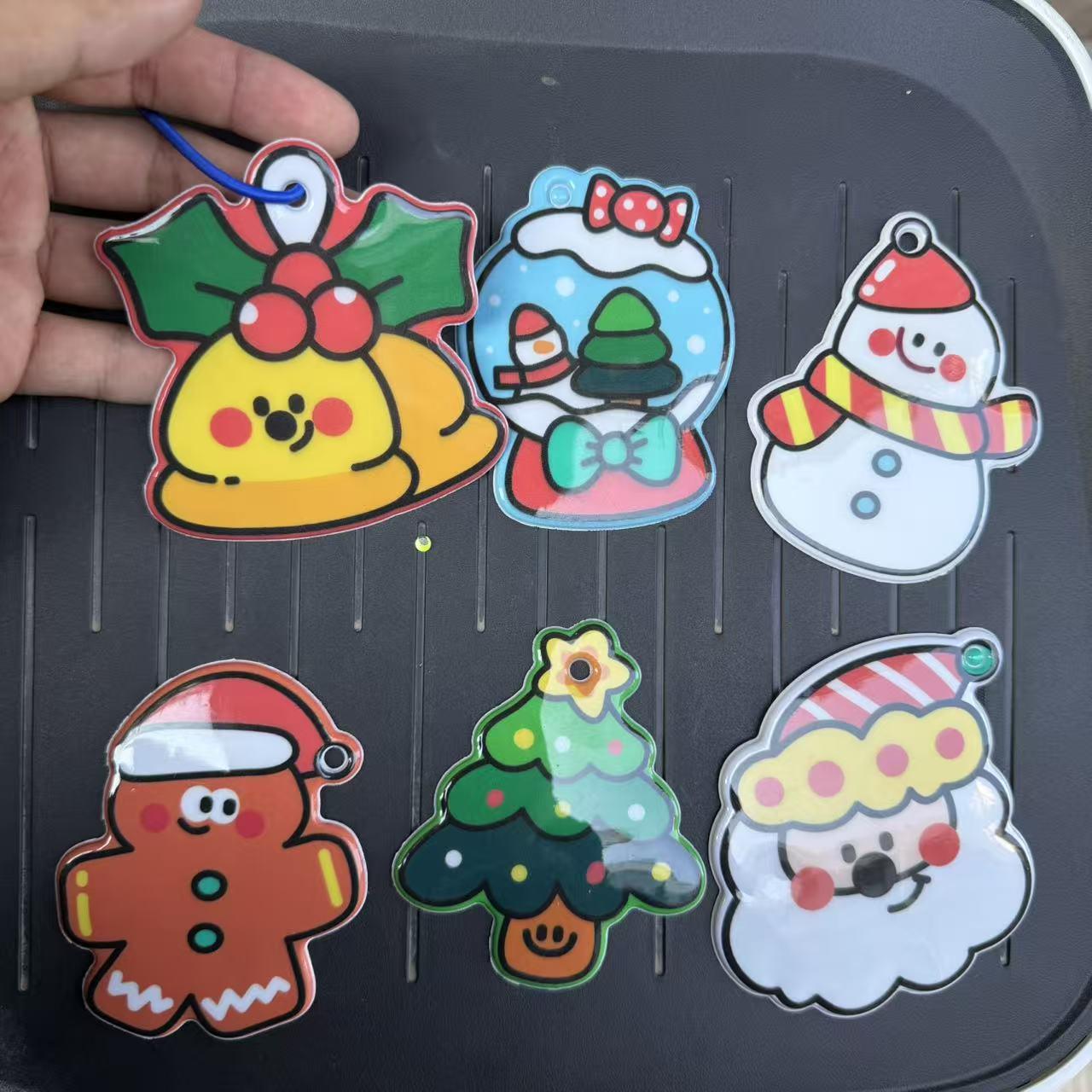 PVC Soft Rubber Christmas Ornaments: Snowman, Gingerbread Man, Music Box, Santa Claus, Christmas Tree Keychain