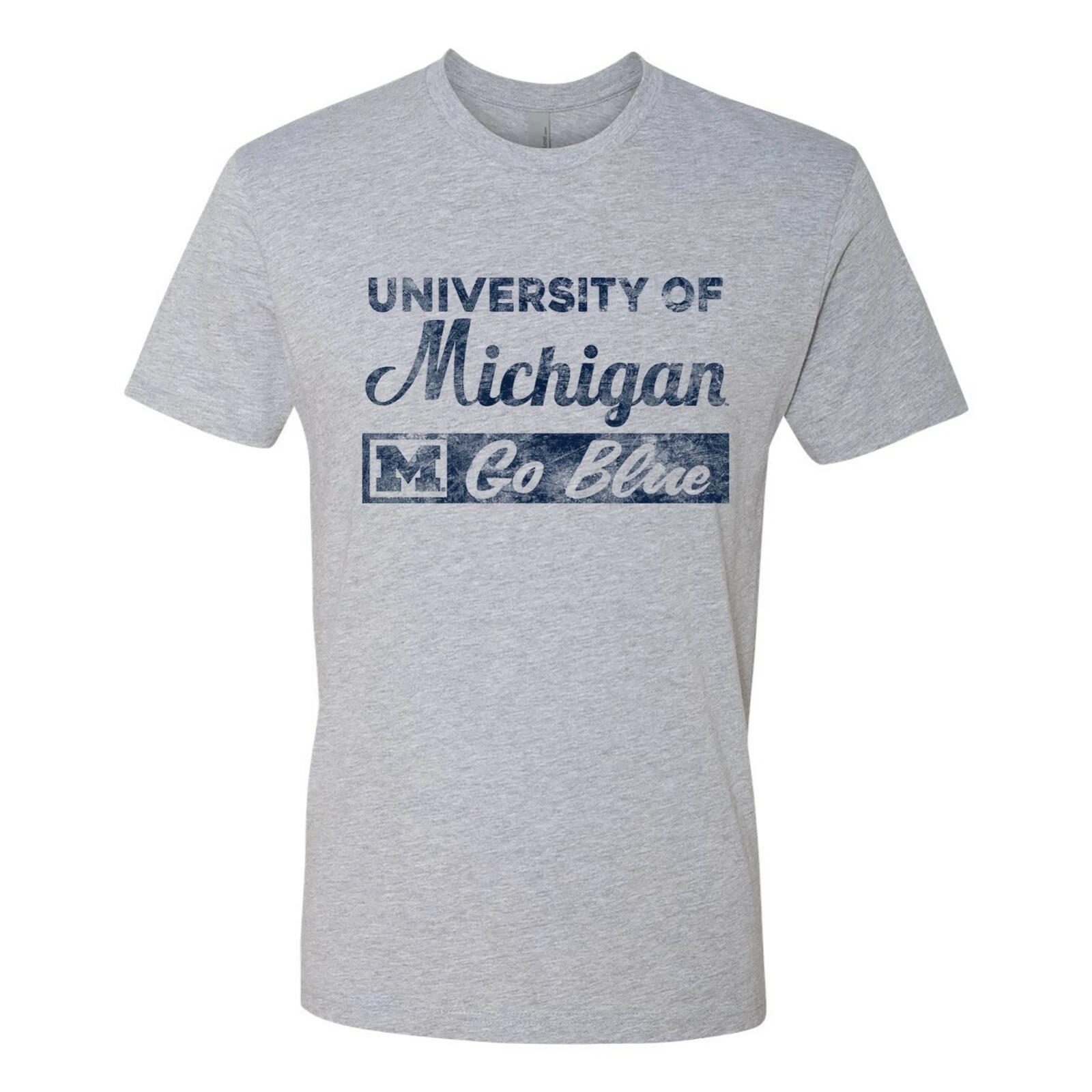 University of Michigan Wolverines Go Blue Block T Shirt Premium Cotton S