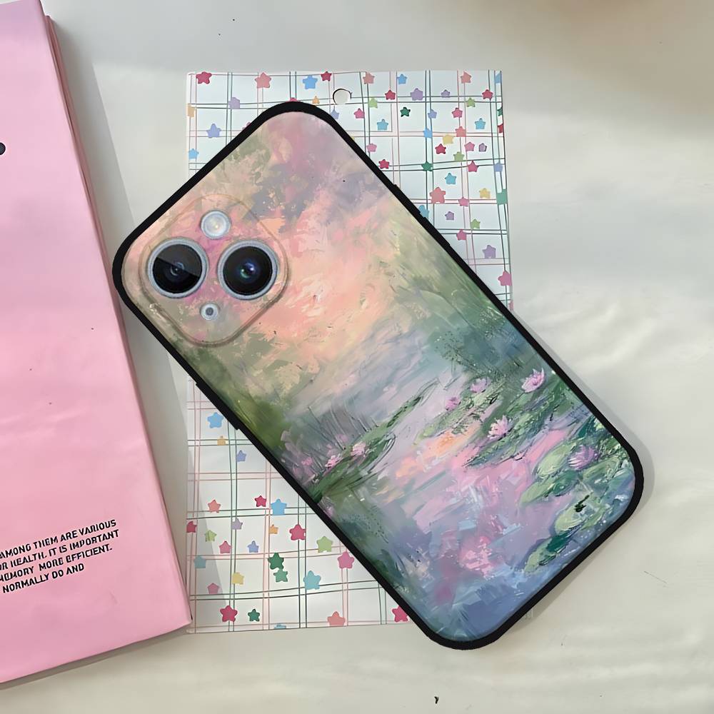 Claude Monet Art Phone Case For IPhone 1716 15 14 13 Pro Max 11 12 Mini X Xs XR Black Silicone Cover