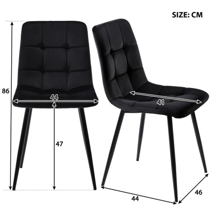 Ensemble De Table À Manger - MUVOE - 5 Pièces - Velours Noir - Design Moderne - 4 Places