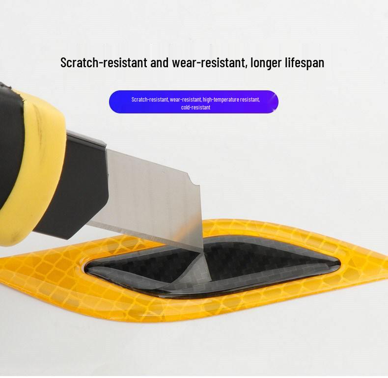Carbon Fiber Reflective Anti-Collision Car Stickers for Doors, Fenders, and Headlights.