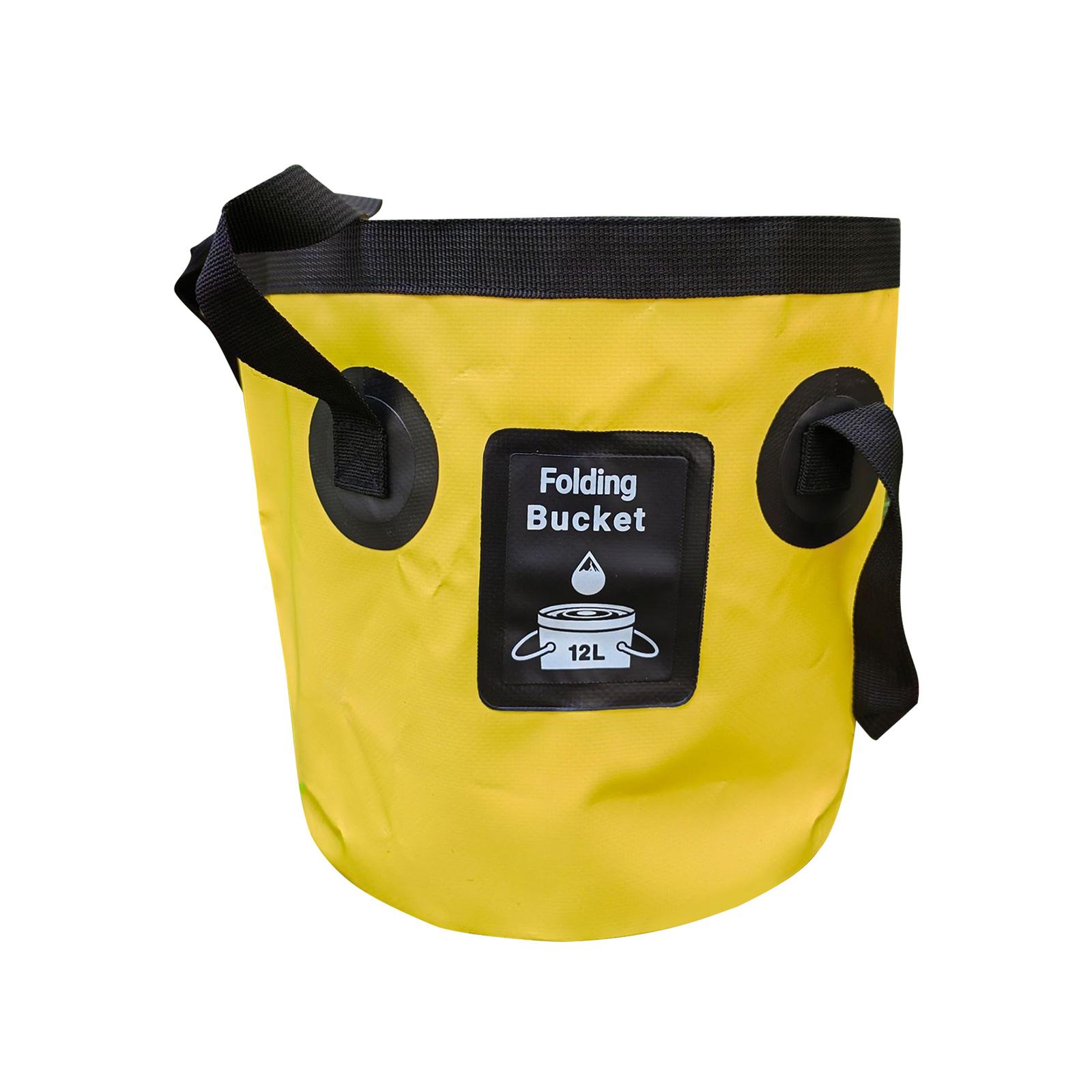 

Portable Folding Bucket Lightweight Small Cleaning Bucket Outdoor Leak-proof Plastic Water Storage Bags Space Saving 1 жёлтый