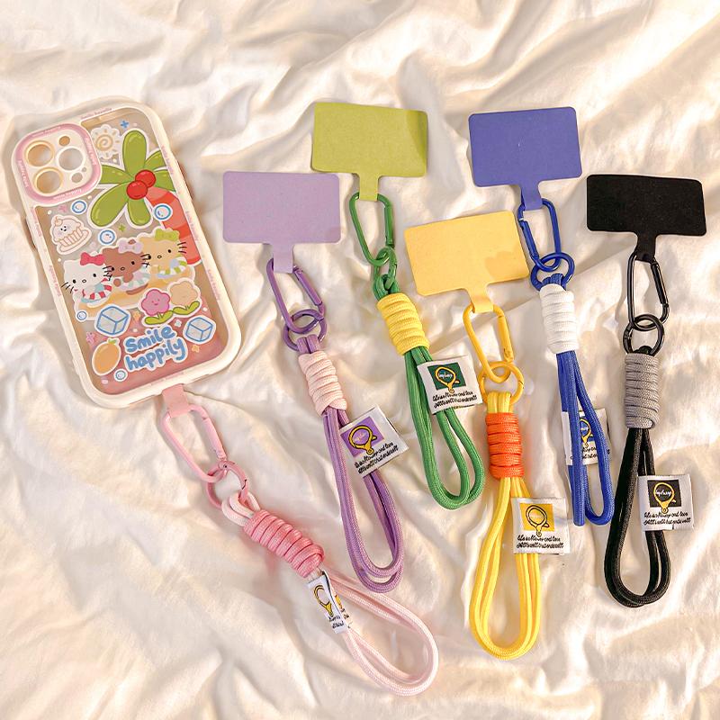 Mobile Phone Lanyard Hanging Decoration Can Be Carried Twist Rope Anti-Loss Pendant Strong Wrist Short Straps