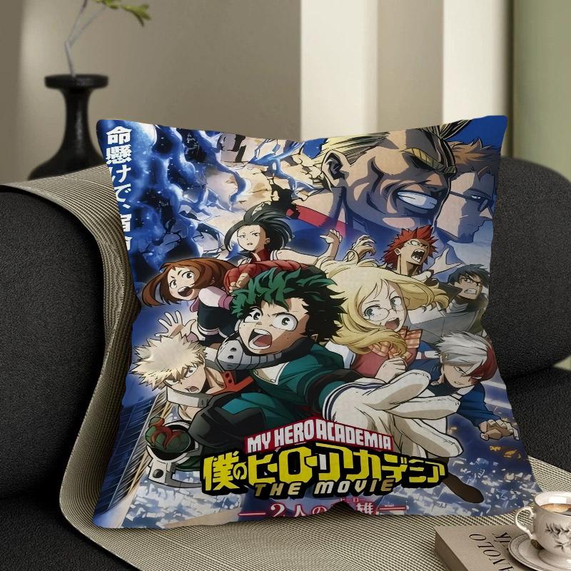 My Hero Academia Pillow Covers Cartoon Sofa Decorative Home Double-sided Printing Short Plush Cute Cushion Cover