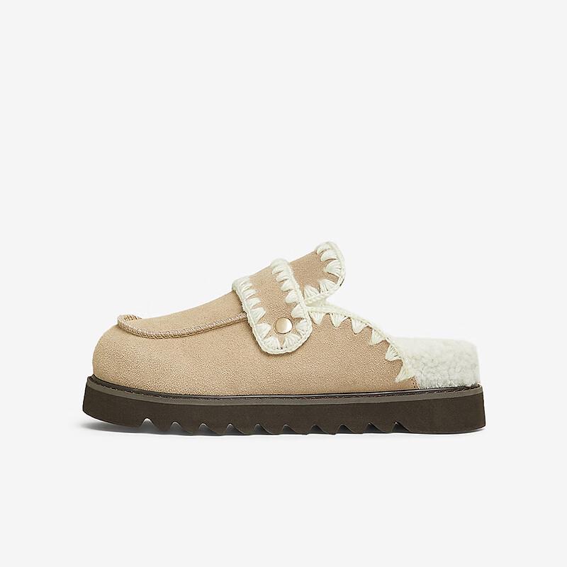 TATA Women s Winter Furry Casual Loafers 38