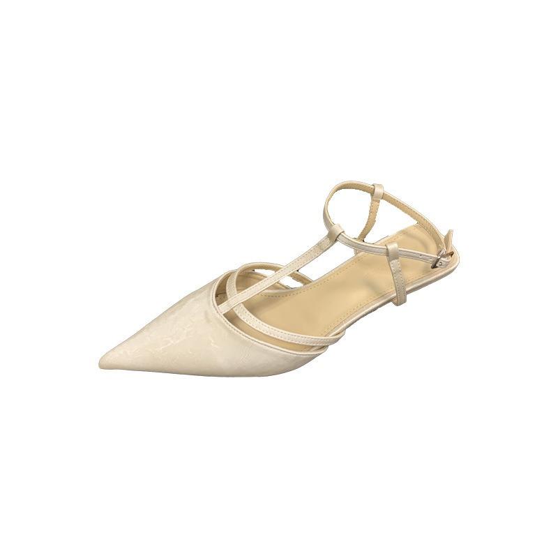 Thin heel bag head sandals female niche design commuter fairy spring and summer pointed middle heel single shoes