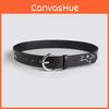 Womens Pu Fashionable Belt With Dot Patterned Studs Alloy Buckle Street Style