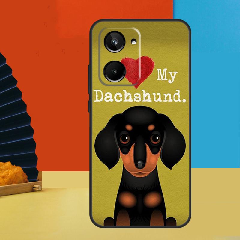 Cartoon Dachshund Sausage Dog For Realme C75 C71 C55 C53 C67 C61 C33 C63 C51 10 11 12 13 14 Pro Plus C65 GT7 15 Pro Case