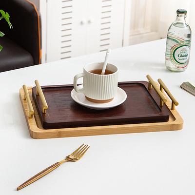 Light Luxury Vintage Nan Bamboo Tea Tray, Bamboo Tea Serving Tray, Pastry Handle, Barbecue and Food Serving Tray