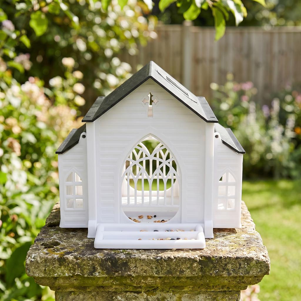 Hanging Wild Bird Feeder with Light Heavy-Duty Birds House Multi-Purpose Decorative Feeding Station Garden Yard Deck Art Decor