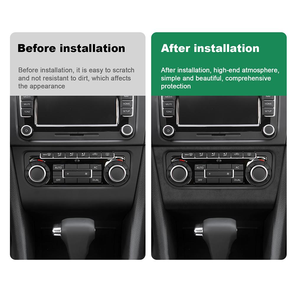 For Volkswagen VW Golf 6 GTI R MK6 2008 2009 2010 2011 2012 2013 Italy Super Suede Car Central AC CD Panel Frame Trim Sticker