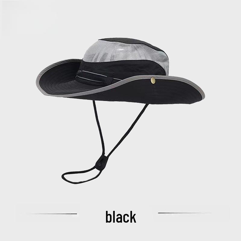 Men's Quick-Dry Color Block Sun Hat, UPF Sun Protection, Waterproof & Breathable; Ideal for Spring/Summer Outdoor Hiking & Sports.