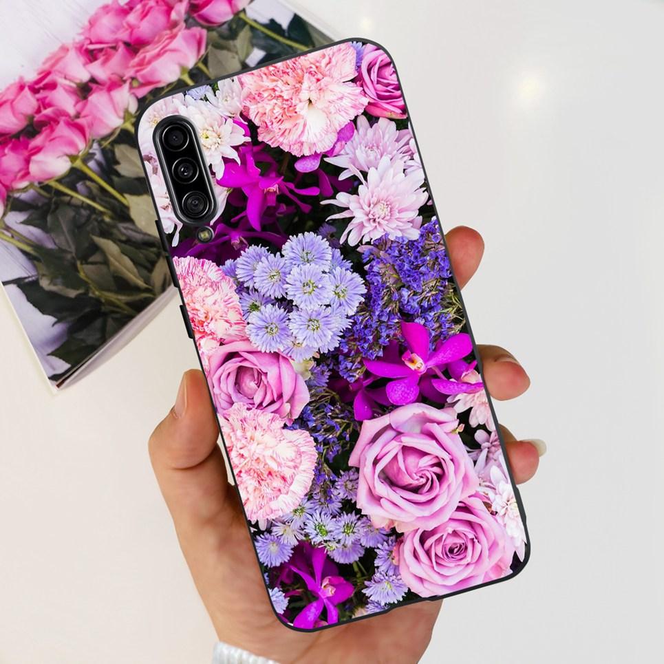 For Samsung Galaxy A90 5G Phone Case Samsung A90 SM-A908B 5G Flower Butterfly Woman Fashion Soft TPU Bumper Transparent Silicone